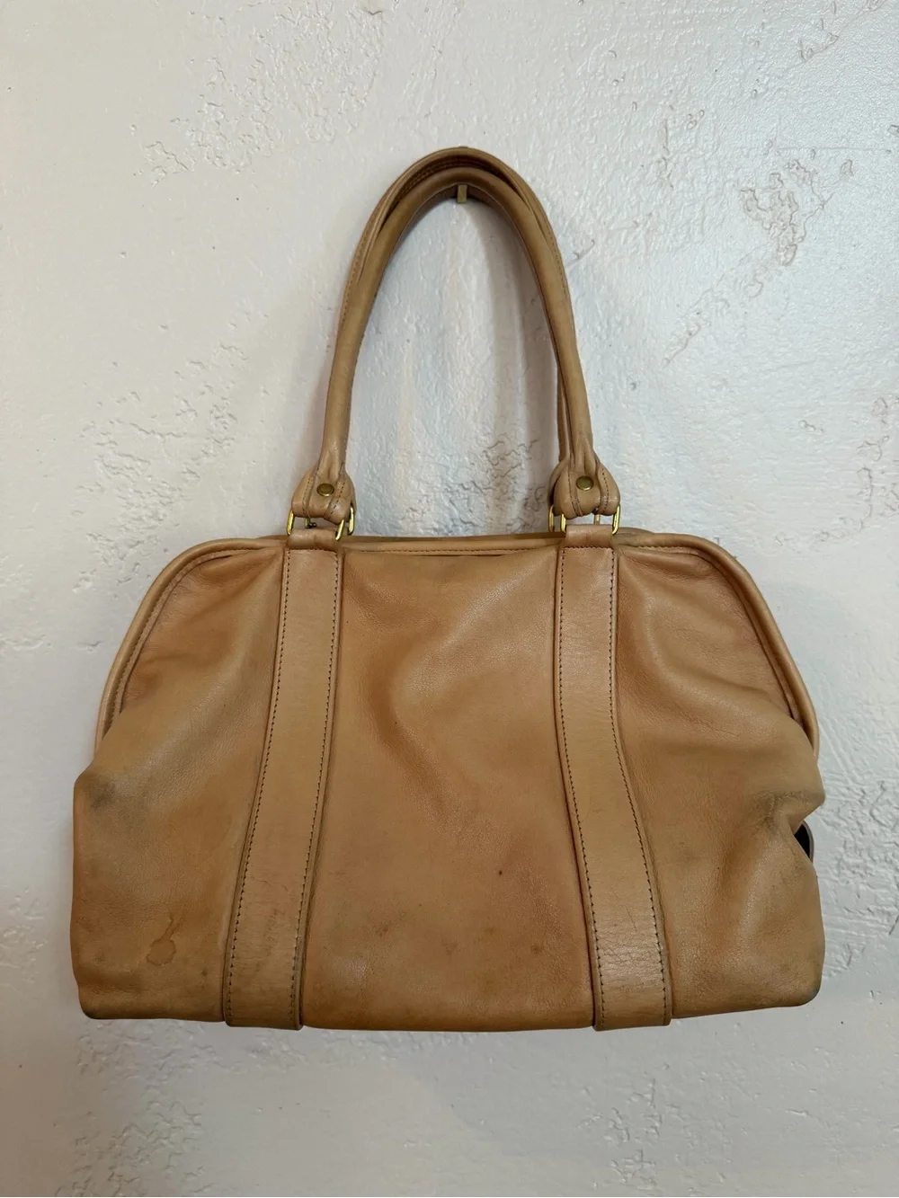 Vintage Coach 0846 Tan Leather Satchel Doctor Bag w/ Hangtag